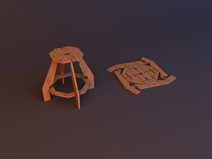 Plywood furniture chair CNC workshop 3D model