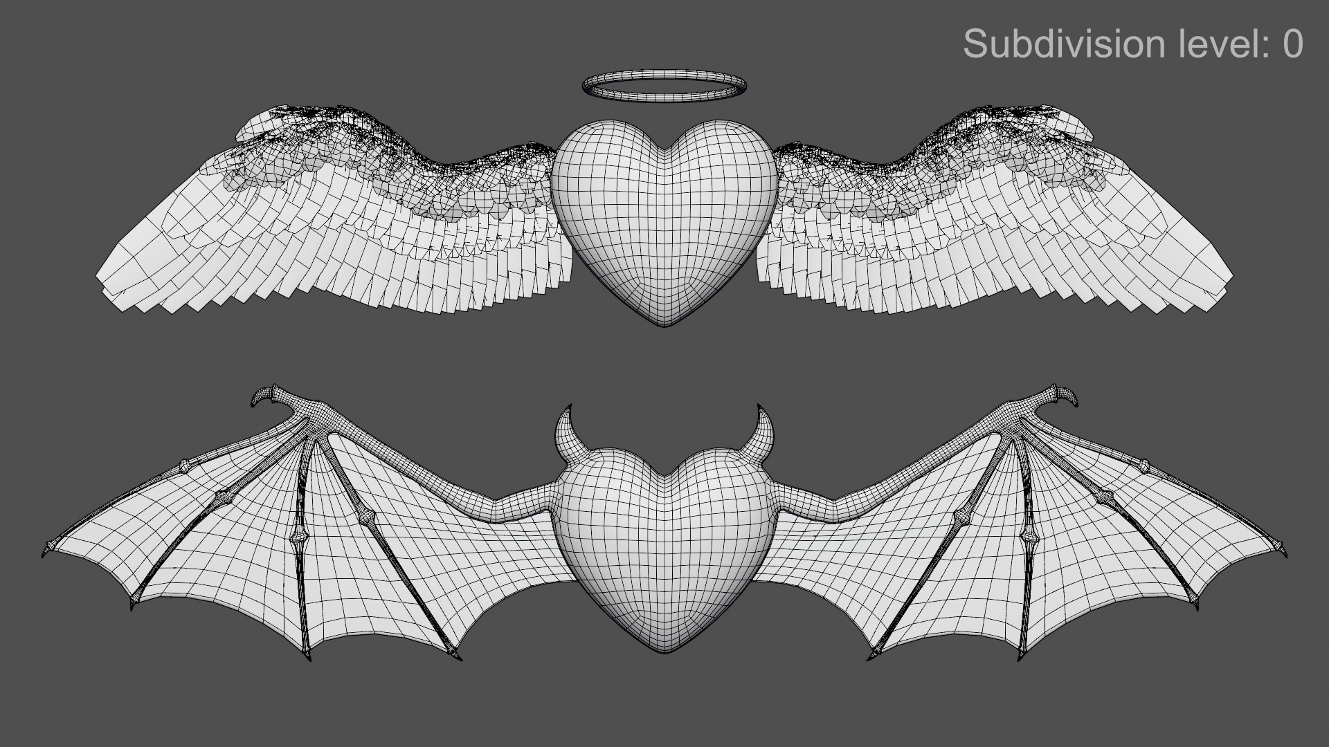Bad and Good Winged Heart Bundle model https://p.turbosquid.com/ts-thumb/bv/AUwZDG/e2/bundle1wireframesub0/png/1749653275/1920x1080/fit_q87/9e2e57c398413ebe4e7137980ea2a9aebdb639e3/bundle1wireframesub0.jpg