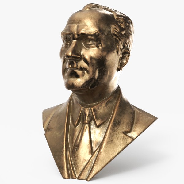 3D model Bust Ataturk Gold - PBR