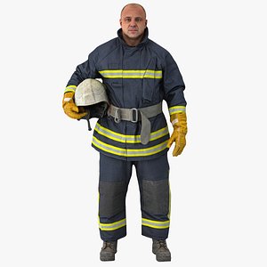 3D Arnold Uniform Firefighter Idle Pose 02 With Helmet(1)