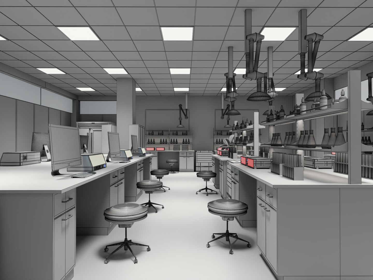 3D Laboratory Interior Science Lab Equipment PBR Game Ready ...