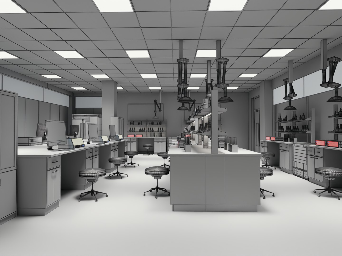 3D Laboratory Interior Science Lab Equipment PBR Game Ready ...