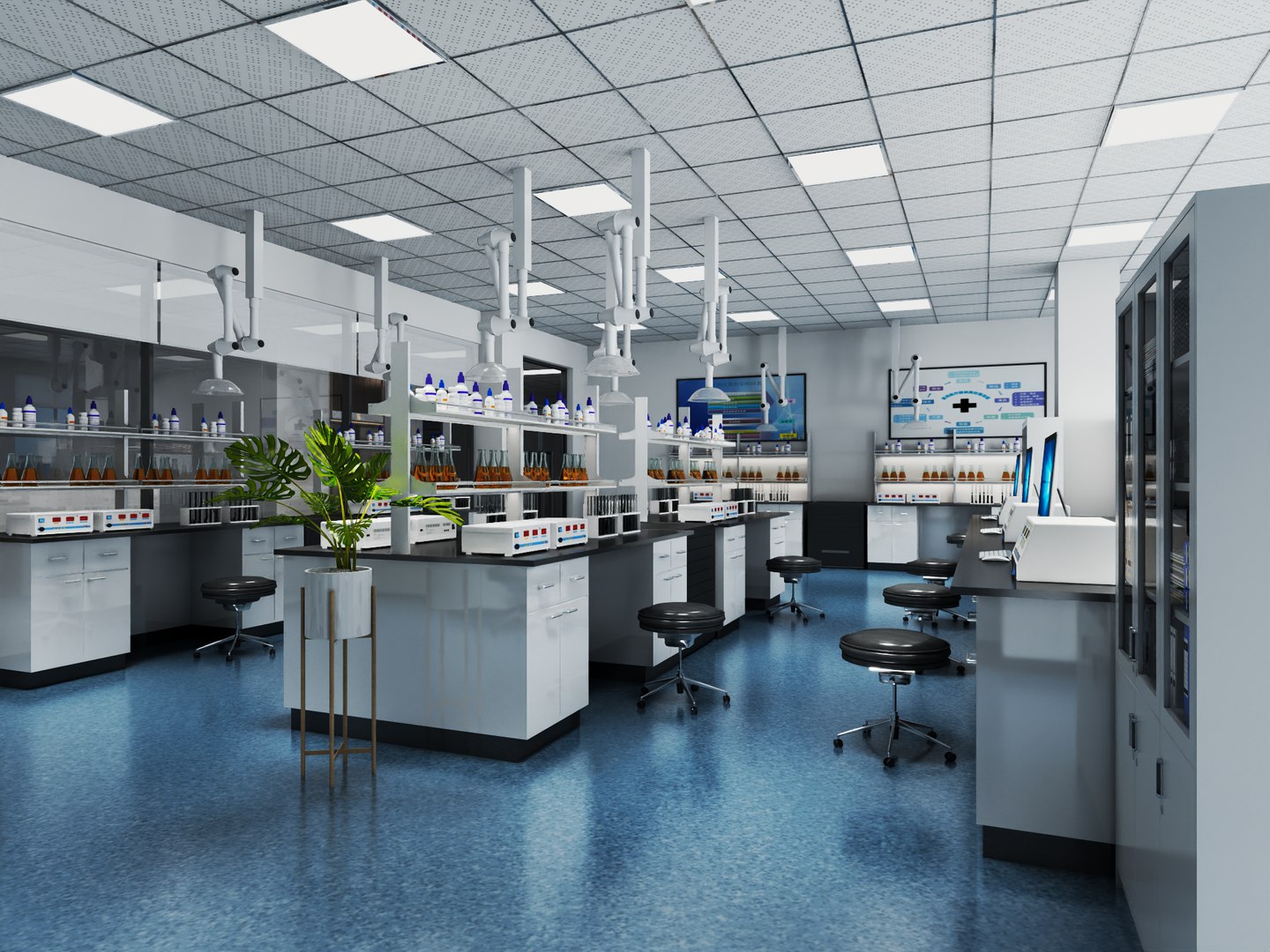 3D Laboratory Interior Science Lab Equipment PBR Game Ready ...