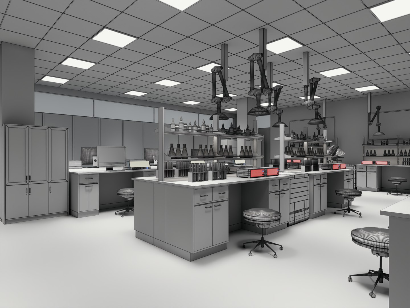 3D Laboratory Interior Science Lab Equipment PBR Game Ready ...