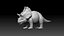 3D triceratops rigged model