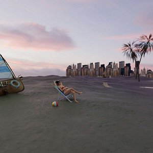 3D Cinematic Beach Scene