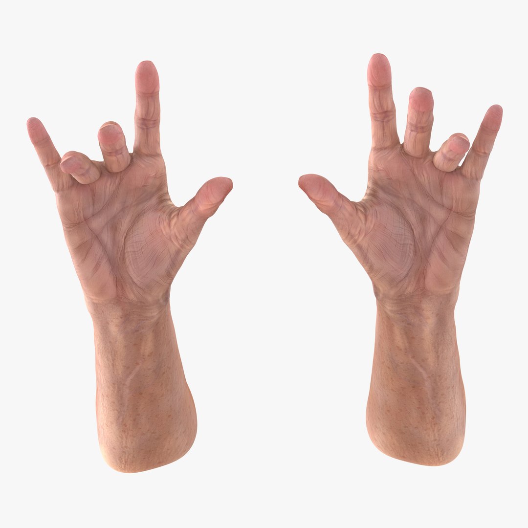 Old Man Hands 3 Pose 3 3D model preview