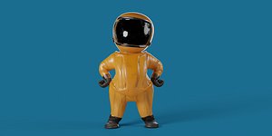 Textured and Rigged Little Cartoon Space Man Scifi Character