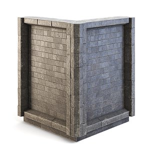 Dungeon Wall Corner Outside 3D