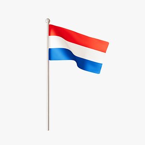 Netherlands - Holland Flag Animated with Texture 3D model