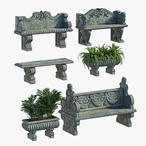 3D Garden bench one