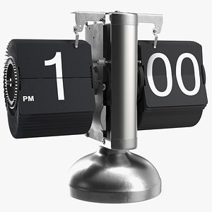 Animated Flip Clock Rigged for Cinema 4D 3D model