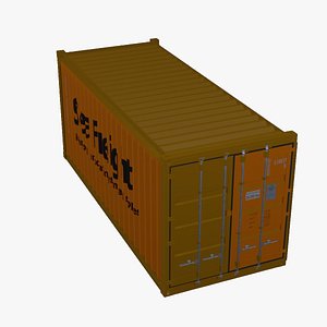 3D 20 foot standard height shipping container model
