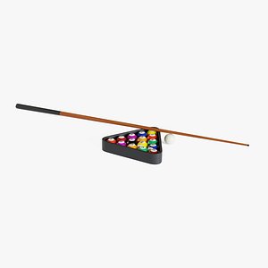 Billiard Triangle With Sticks Cue