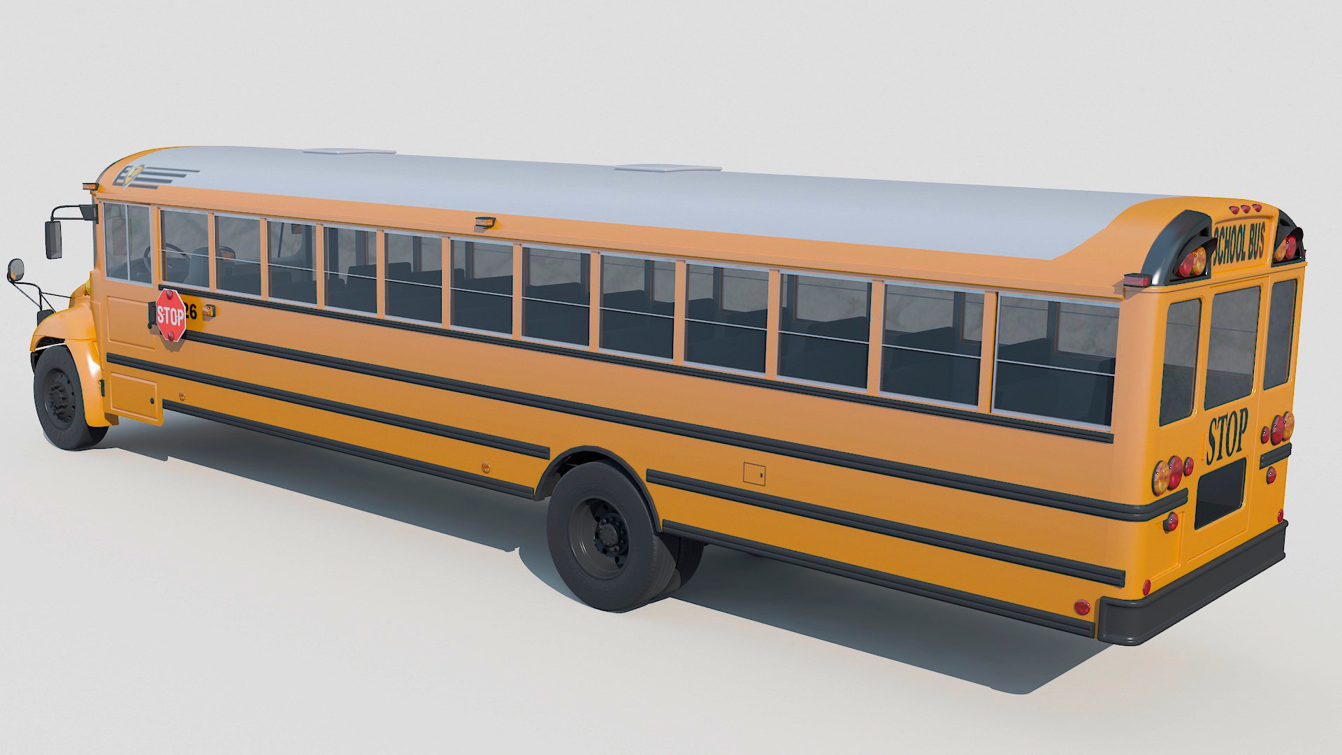 3d Model American School Bus