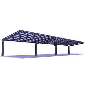 Car Parking Lot Canopy 12 3D model