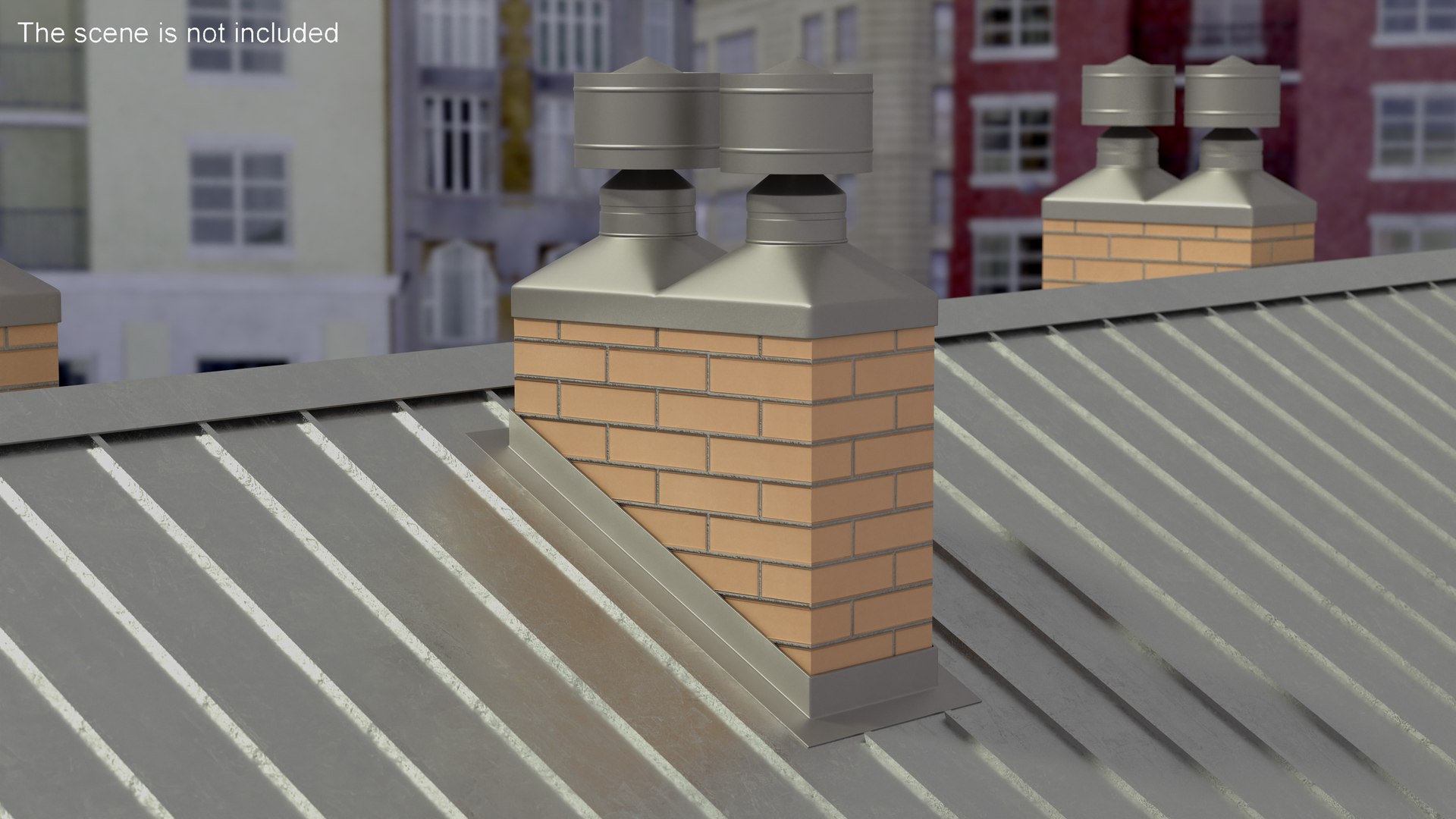 3D Double Brick Chimney Corner Base Model - TurboSquid 2046409