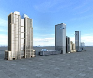3D hotel office building