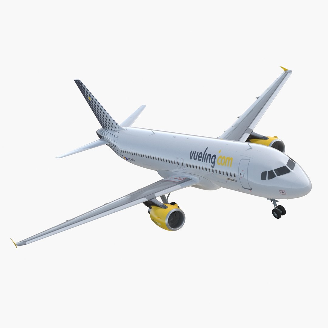 Airbus A320 Vueling Airlines Rigged 3D Model 3D model preview