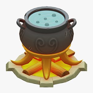 3D model wizards cauldron paint