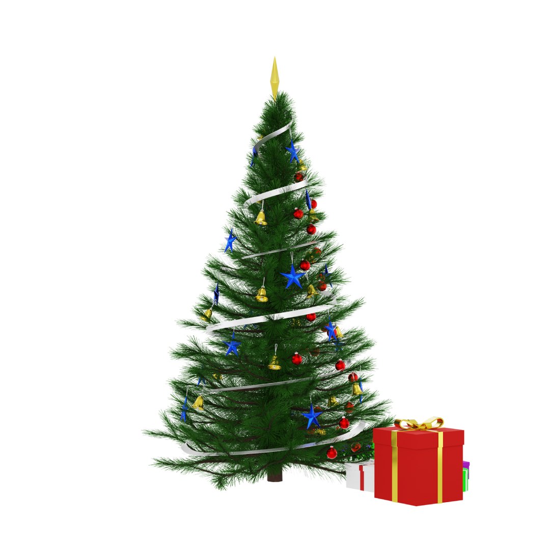 Christmas Tree And Gift Box 3D Model - TurboSquid 2298844