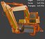 Escavadeira Utilitária Móvel sobre Rodas - Modelo 3D Detalhado
