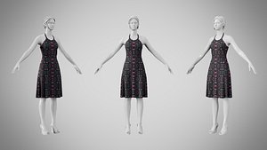 Dress 22 Neon Glitch Cityscape