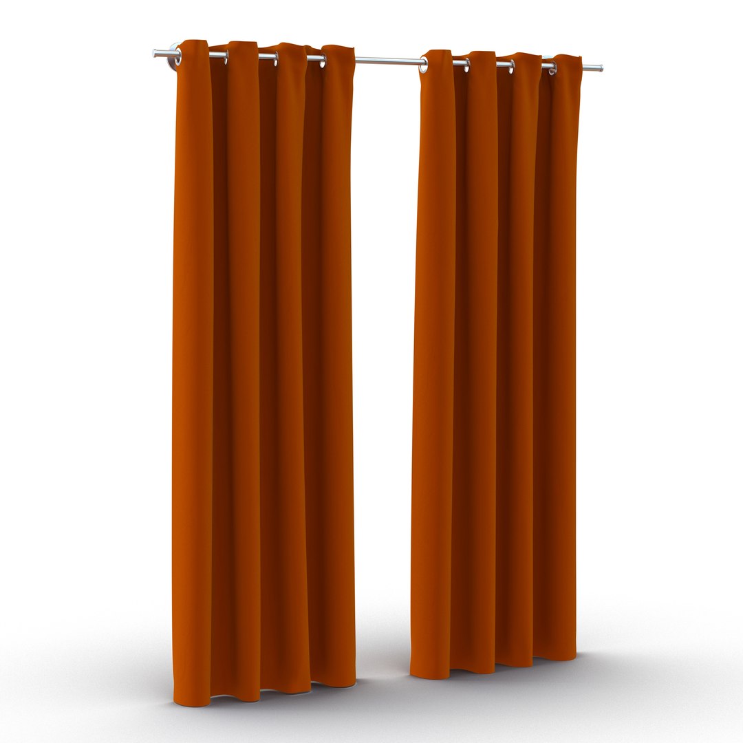 Curtain 3 Orange 3D model preview