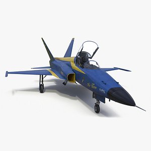 HESA Saeqeh Iranian Aircraft without Rockets Blue Rigged for Cinema 4D