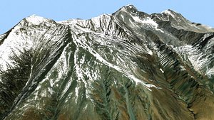 Mountain landscape Tebulosmta 4492 m Russia Checenija 3D