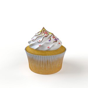 Cupcake with marshmallows