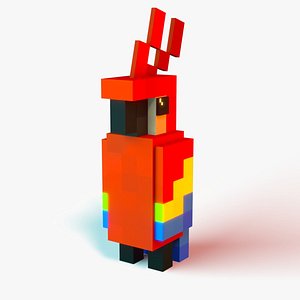 3D Minecraft Parrot