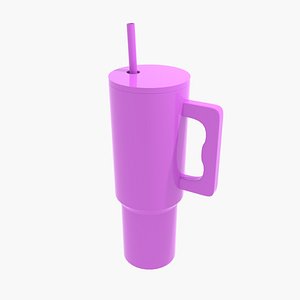 Stainless Steel 40oz tumbler with handle 3D model