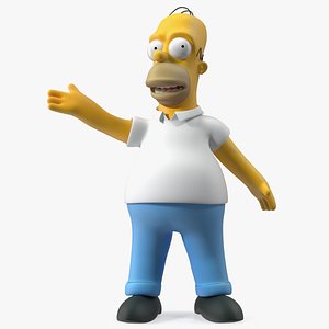 Cartoon Character Homer Simpson Waving Pose