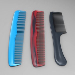 Different Types of Combs with Different Colours 3D model 3D