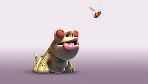 gecko cartoon toon 3d model