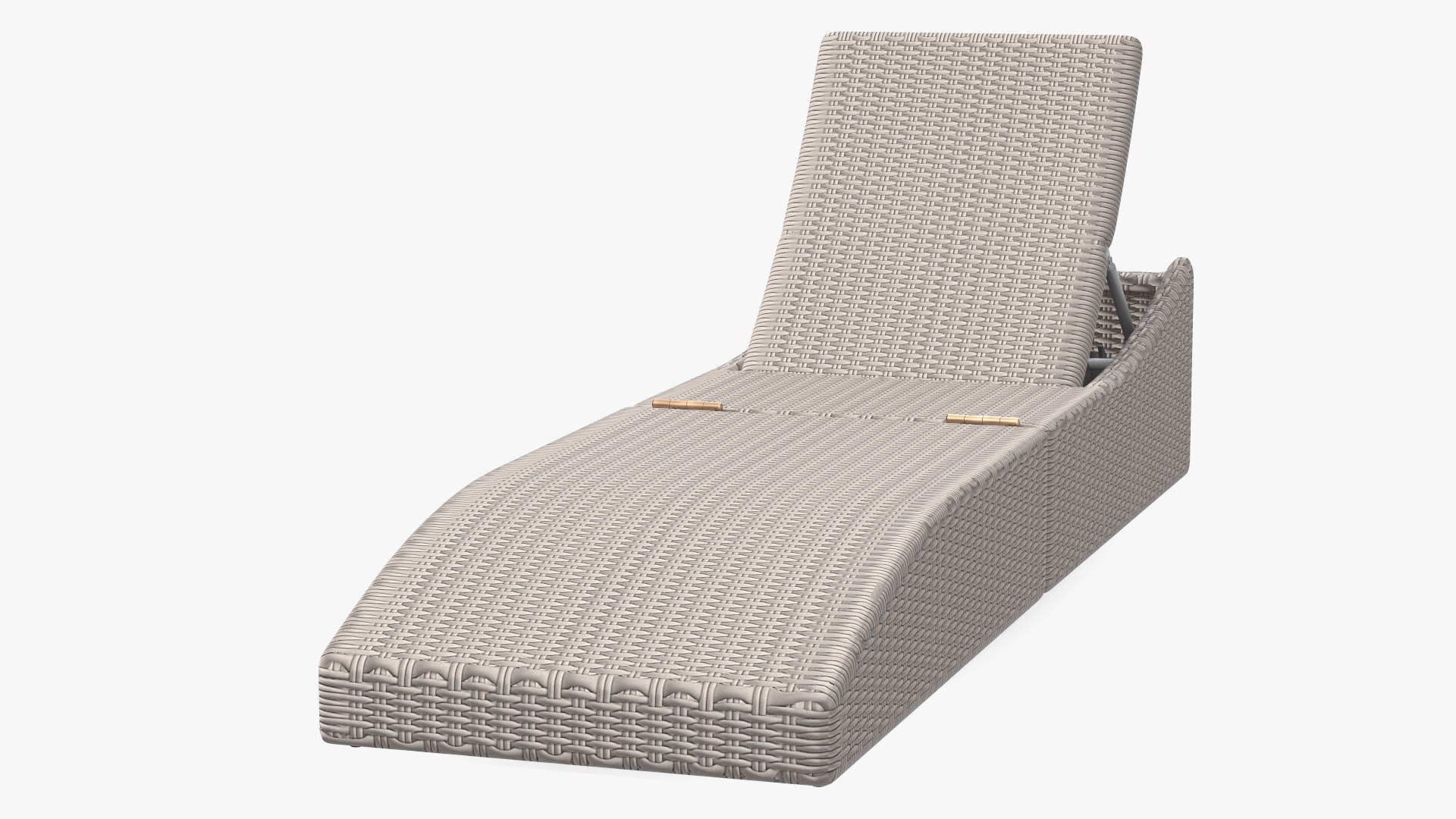 Folding Pool Lounge Chair Grey Beige Rigged 3D model preview