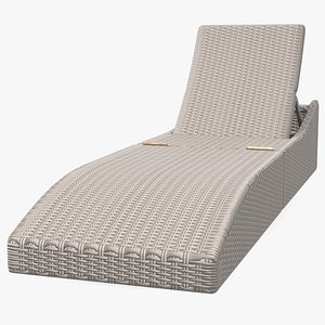Folding Pool Lounge Chair Grey Beige Rigged