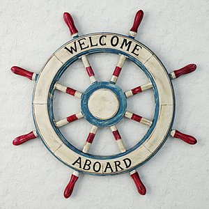 wood wheel wall decor model