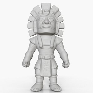 3D Mayan Warrior Relief 5