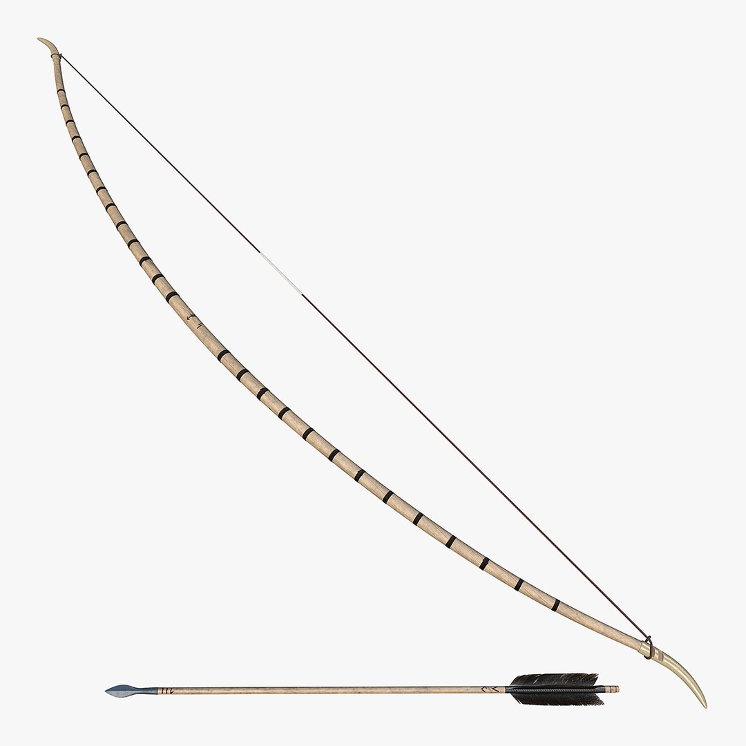 Viking Bow and Arrow 3D Model 3D model preview