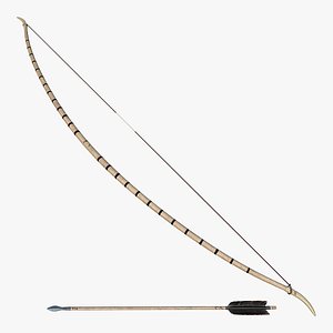 Viking Bow and Arrow 3D Model