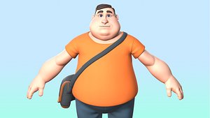 chubby male character 3D model