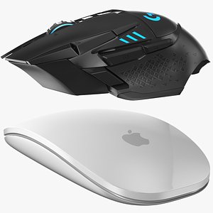 3D Two Detailed Computer Mouses