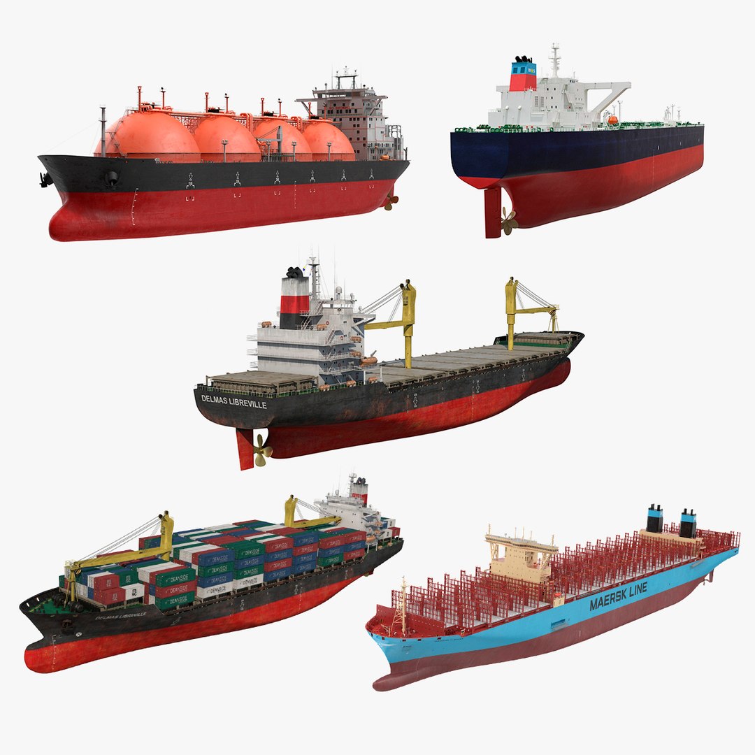 Cargo Ships Collection 3 3D model preview