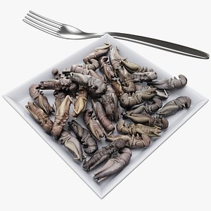 Crickets edible insects 3D model