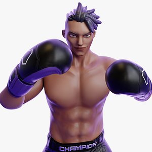 3D Low Poly Boxer - MMA Fighter -  Niles model
