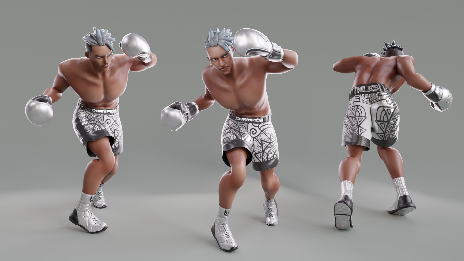 3D Low Poly Boxer - MMA Fighter - Niles Model - TurboSquid 2040500
