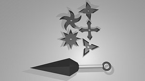 3d model ninja weapons