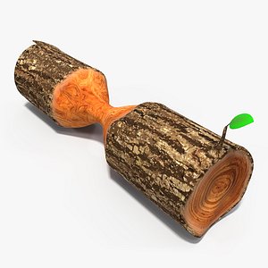 3D model Cartoon Gnawed Log